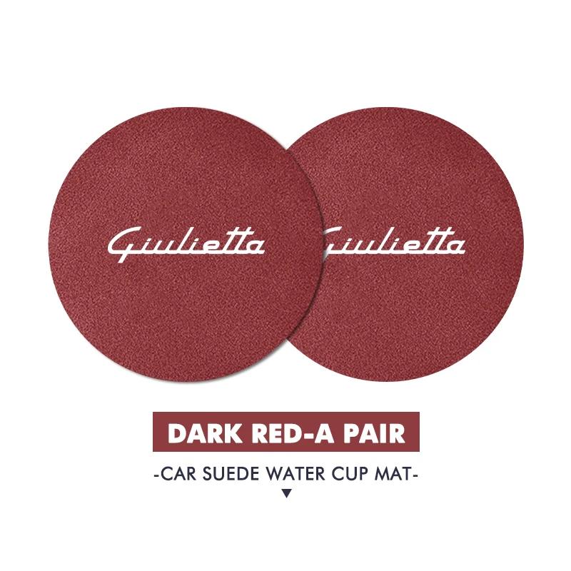 Car Stickers For Alfa Romeo For Alfa Romeo 2PCS Car Logo Anti-Slip Water Cup Pad Drink Holder Mat Interior Accessories Giulietta