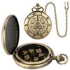 Vintage Bronze/Grey Black Pocket Watch Case with Mini Entertainment Dices Pocket Chain Birthday Gifts