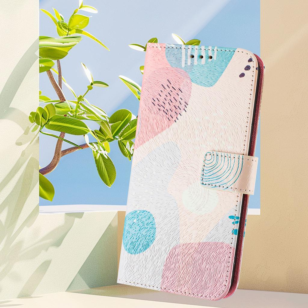 Роскошный окрашенный кожаный чехол-кошелек в стиле книги с цветной головоломкой для Motorola Moto G60, G40 Fusion, G10, G20, G30, G Play, G Power, Edge 50 NEO...