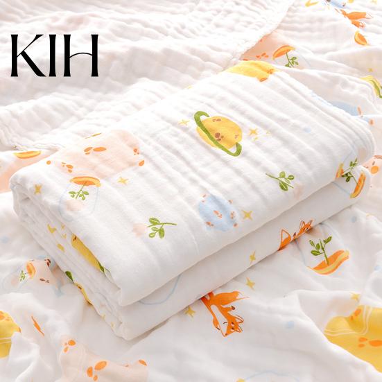 Baby Swaddling Cloth Blanket Eye-catching Keep Body Dry Cotton Cartoon Supplies Printed Thin Newborn for Daily Soft
