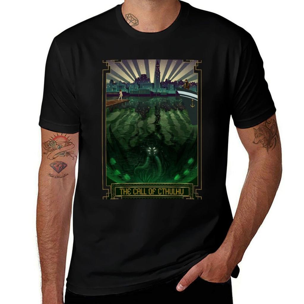 The Call Of Cthulhu Art Deco Tshirt Plus Size Gym Sports Tshirt