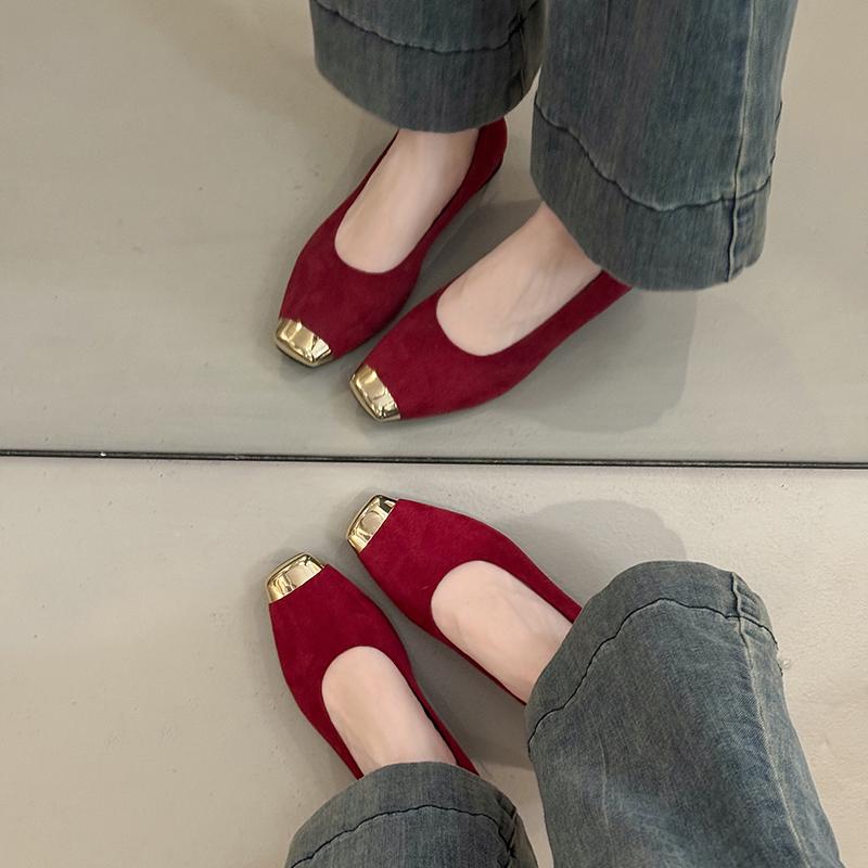 Модные Балетки Женские Мелкие Туфли Модные Замшевые Элегантные Туфли 2025 Новые Осенние Повседневные Кроссовки Дизайнерские Классические Уютные Sandalias De Mujer