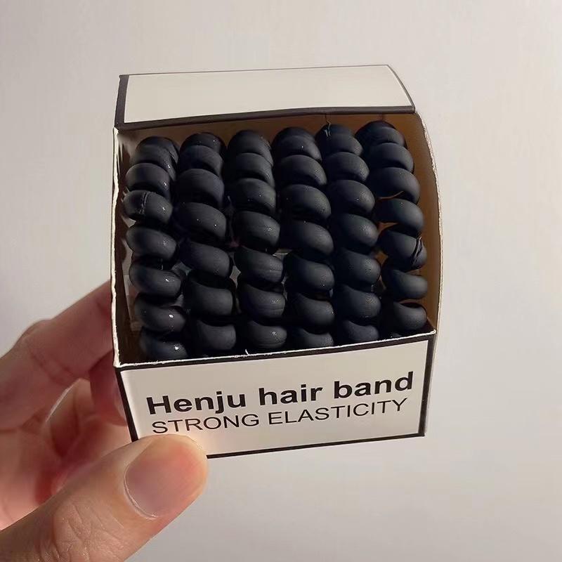 6 шт./компл., высокие эластичные резинки для волос, цветные резиновые веревки для волос, телефонная проволока, резинка для волос, милые аксессуары для волос для девочек для женщин