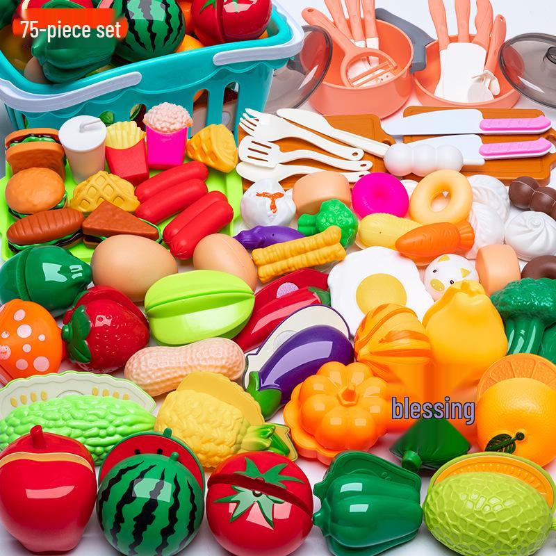 Kids' Pretend Play Kitchen Set: Cookware & Cutting Toys for Boys & Girls