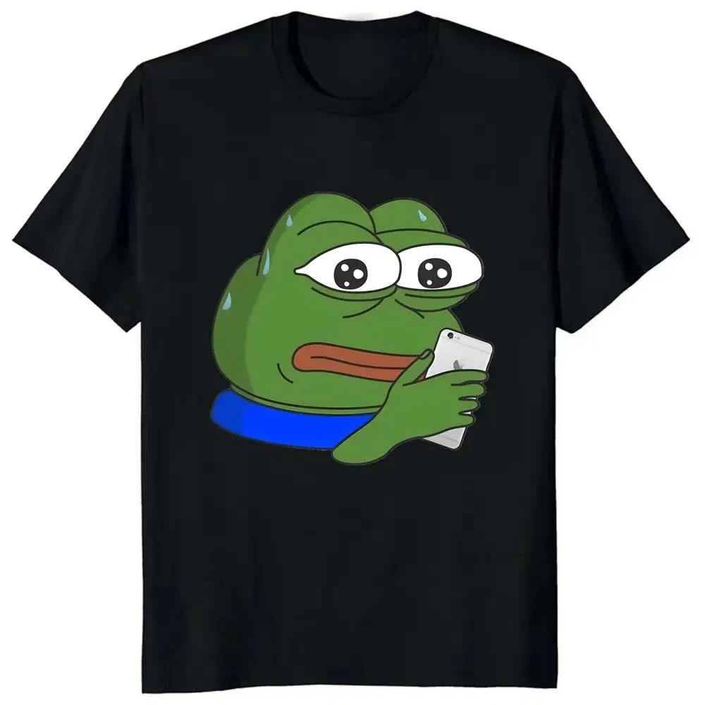 Pepe the Frog Frog-print shirt paired with funny memes for a casual and stylish unisex T-shirt