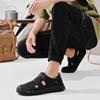 Mens Sport Sandals Breathable Outdoor Fisherman Shoes Adjustable Closed Toe Summer Leather Loafters