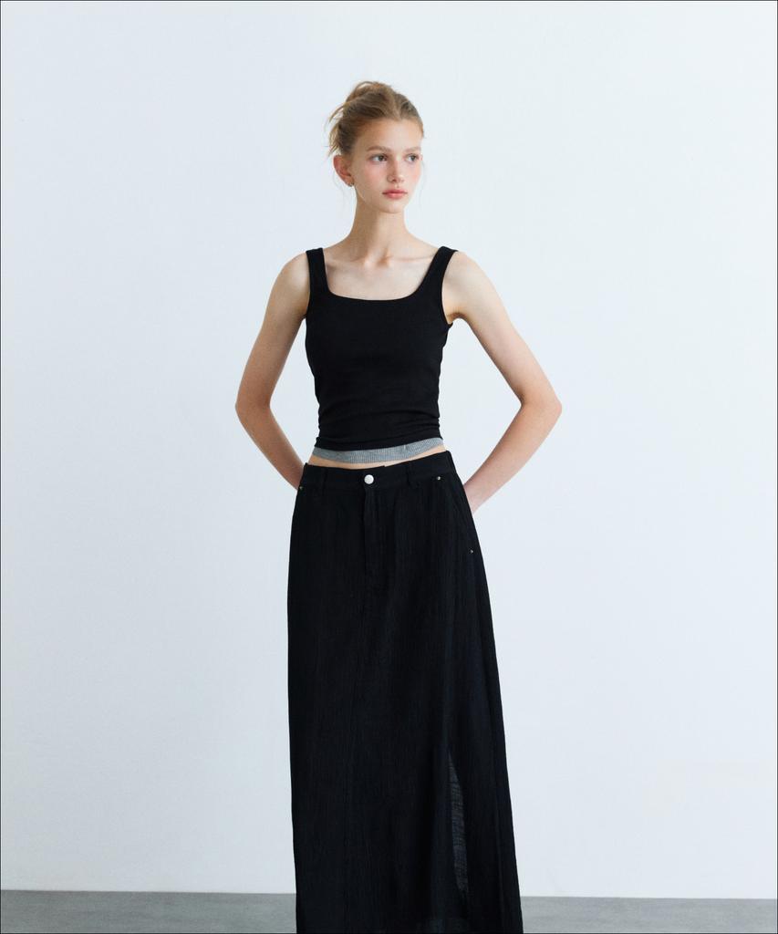 MIXXO Макси-юбка с эластичной талией и фактурой на спине_Miwwhg81Aa