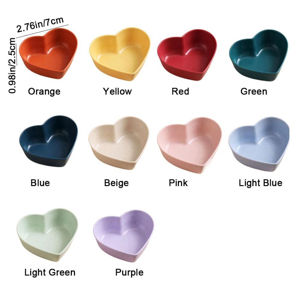 Посуда для приправ в форме сердца из пшеничной соломы, скандинавский стиль, мини-блюдо для соленой капусты, небьющаяся, моющаяся, блюда для соевого соуса, ресторан