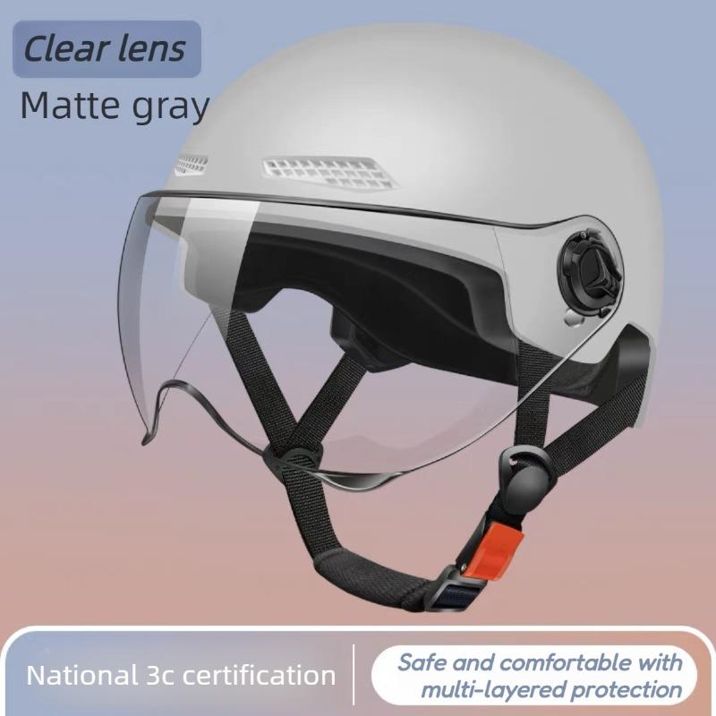 Bicycle Safety Helmet 3C Certified Men's and Women's Adult Children Cartoon Electric Bicycle Motorcycle Half Helmet with Goggles 3
