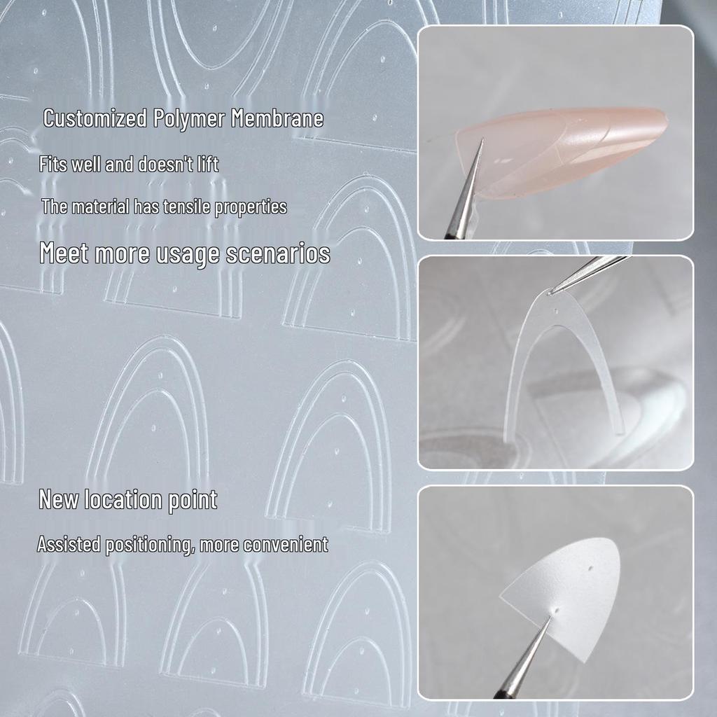 Новые кружевные наклейки для нейл-арта с французским вырезом - Клейкие, не отслаивающиеся клетчатые вспомогательные наклейки для френча