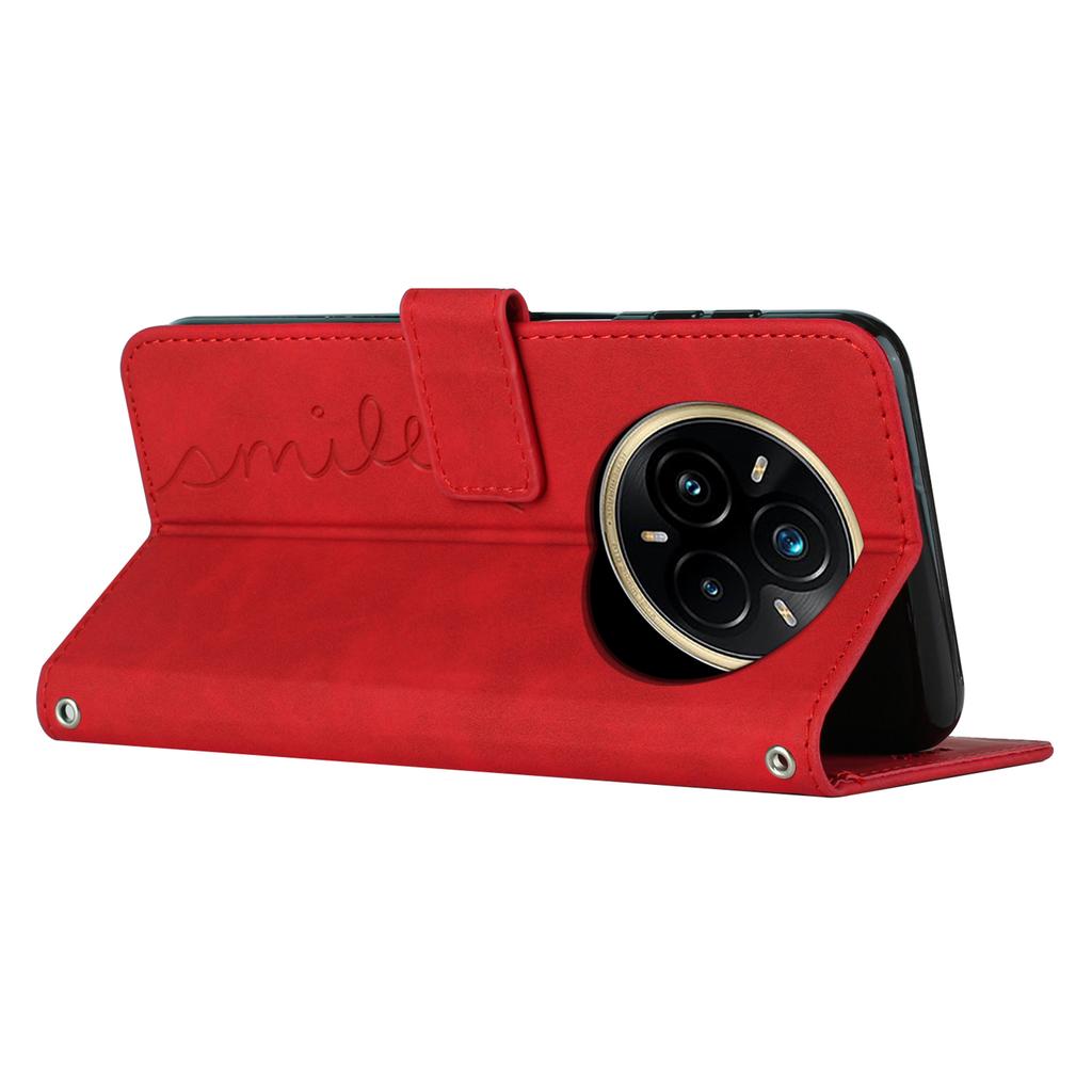 Чехол для Realme 14 Pro 5G с подставкой для просмотра, чехол из ПУ-кожи с тиснением в виде сердца