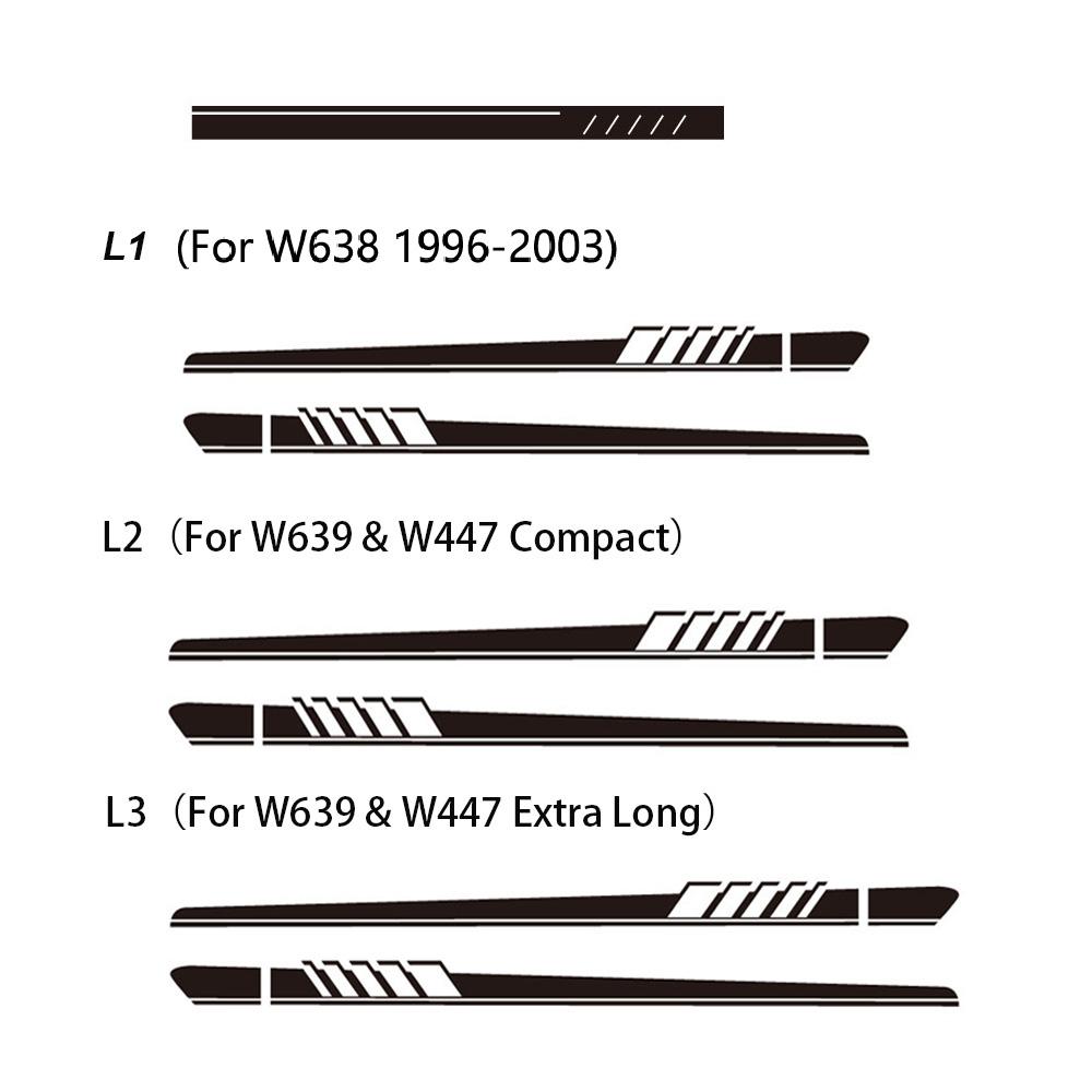 3 шт. автомобильные наклейки для Mercedes Benz Vito V Class Viano W638 W639 W447 Marco Polo EQV Camper Van виниловые наклейки тюнинг