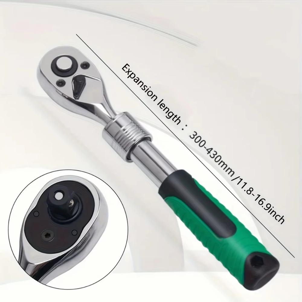 Drive Rotating Socket Wrench 72 Teeth Universal Wrench Retractable Ratchet Wrench Hand Tool