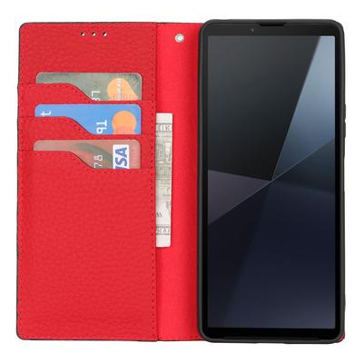 Для Sony Xperia 10 VI чехол из натуральной коровьей кожи кошелек подставка для телефона чехол