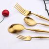 Золотой матовый набор посуды, высокое качество, изысканная посуда из нержавеющей стали 304, нож, вилка, кофейная ложка, столовые приборы, набор столовых приборов