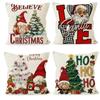Christmas Dwarf Linen Pillowcase New Christmas Tree Letter Print Pillowcase