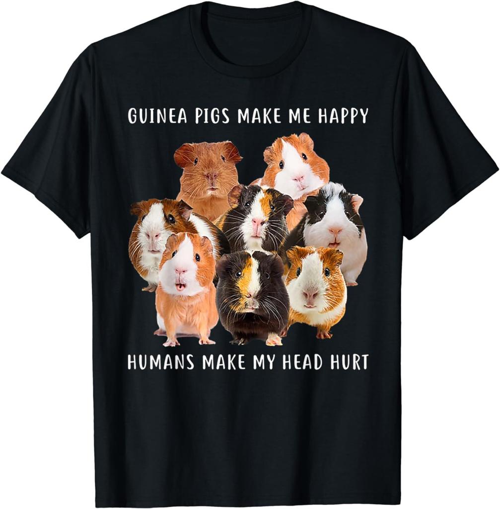 Новый продукт Ограниченное количество Футболка Happy People Hurt by Guinea Pig с модным и повседневным принтованным узором