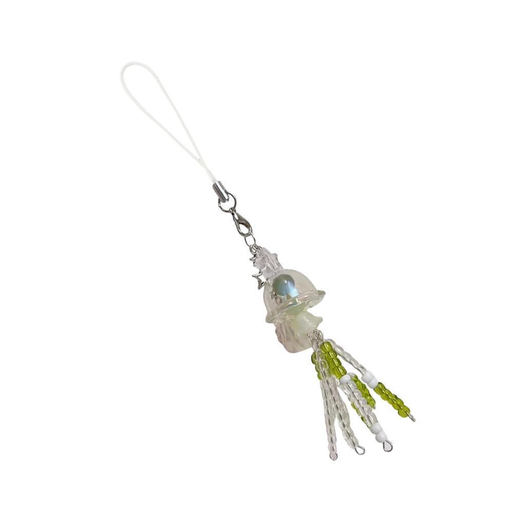 Ручной работы Ремешок для телефона в виде золотой рыбки Прочный акриловый шарм из бусин Модный аксессуар Портативный для сумок и кошельков Девичьи стили