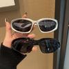2 шт. солнцезащитные очки Y2K кошачий глаз ретро однотонные женские модные солнцезащитные очки