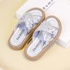 Girls' Slippers 2024 Summer New Kids Fashion Versatile Sandals with Sparkling Sequins Girls' Princess Beach Shoes for Vacation