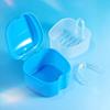 Dentures Case Portable Soaking Denture Bath Box with Strainer Basket Invisible Brace Retainer Mouth