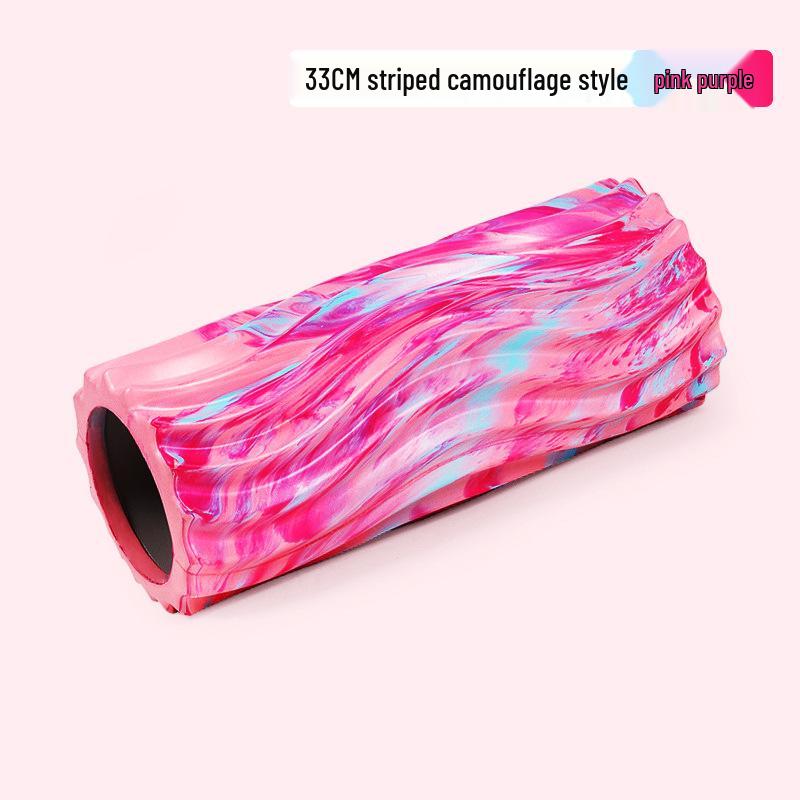 Pink EVA Foam Yoga Massage Roller with Textured Design