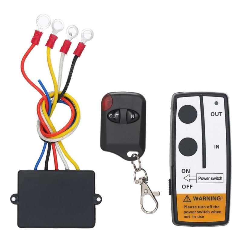 Wireless Winch Remote Control Kit Handset Switch Controller Receiver Kit Winch Control System for Car ATV Truck SUV
