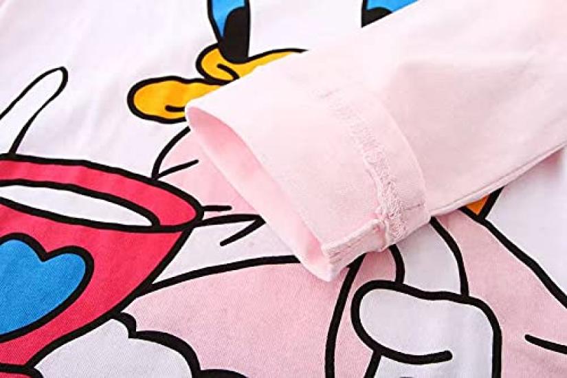 Пижама Disney Mickey Mouse для верха и низа с длинными рукавами, мягкая на ощупь, розовая [Shimon] для детей, детская одежда, для подростков, комплект и штаны,