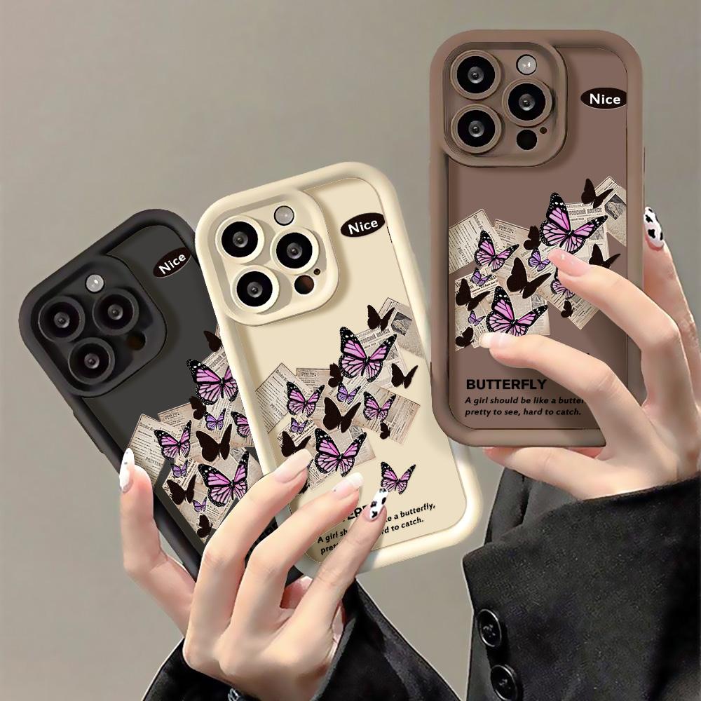 Retro Butterfly Flowers Silicone Case For Samsung A14 A34 A54 A55 5g A53 A23 A32 A52 A25 A24 A52S A15 A13 A05S Soft Phone Cover