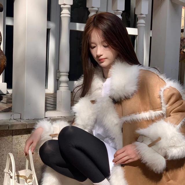 Пальто из овечьей шерсти с мехом Майяра, женское зимнее, имитация лисьего меха, ленивый ветер, интегрированный мех, утолщенное пальто