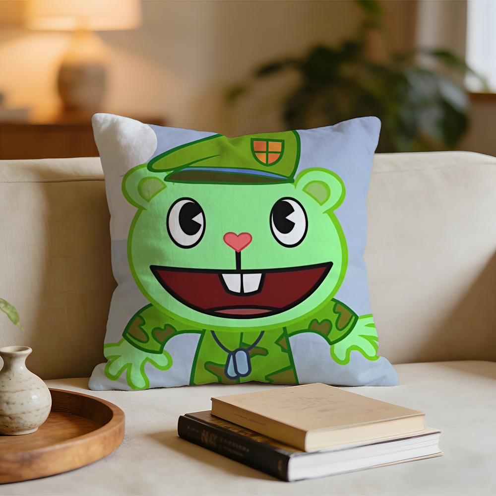 Cartoon Hot HHappy Tree FFriends NNutty Cushion Cover Short plush pillowcase for bed sofa carwashable
