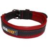 YAGO Soft and Adjustable Black and Red Leather Collar for Medium Dogs, Size M 34-43 Cm