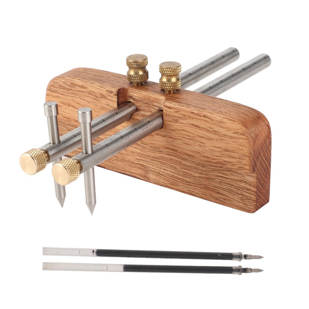 Woodworking Marking Gauge Dual Rod Draw Line Stainless Steel Mortise Gauge for Metal Wood Ceramic