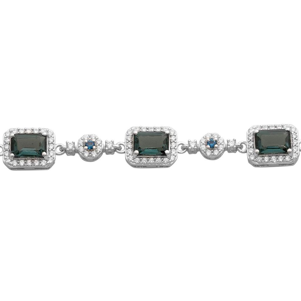 Серебряный браслет с топазом Лондон Блю, вес изделия 10,88 гр (2190776)