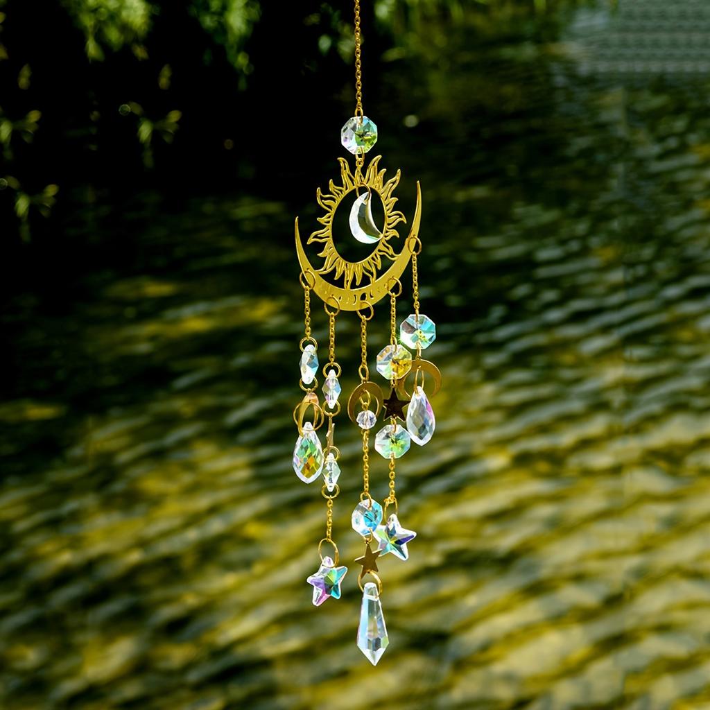 1pc Star Moon Wind Chime Pendant Cross Border Exclusive Crafts Garden Decoration Pendant Sun Catcher