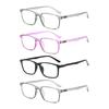 4pcs +100 ~ +400 Reading Glasses Anti Blue Full Frame Square Hyperopia Glasses Eyeglasses
