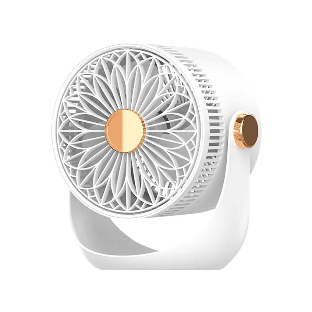 Портативный мини-вентилятор, 3 скорости, с ночным освещением, вращение на 360°, зарядка через USB, тихий вентилятор - тихий портативный настольный вентилятор для дома, спальни