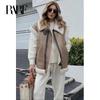 Autumn Winter New Ladies Warm Fur Integrated Sleeveless Fleece Stitching Coat Vest Jacket