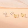 Французские милые серьги-бобы с любовью, корейские мини-серьги с персиковым сердечком и маленькими бриллиантами, не нужно снимать во время сна