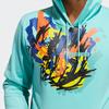 Adidas Свободный спортивный пуловер с капюшоном и принтом, баскетбольный повседневный спортивный пуловер, мужские топы с длинными рукавами, изумрудно-зеленый H13714