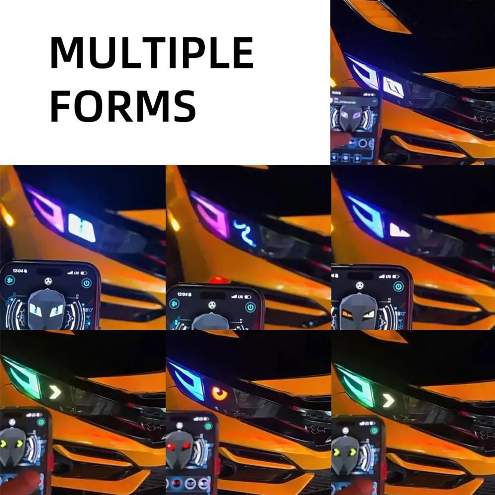 Светодиодный экран Angel's Eye для автомобильных противотуманных фар, декоративный светодиодный светильник DIY Arrival Pixel, декоративный автомобильный экран, динамические крутые аксессуары R8Y5