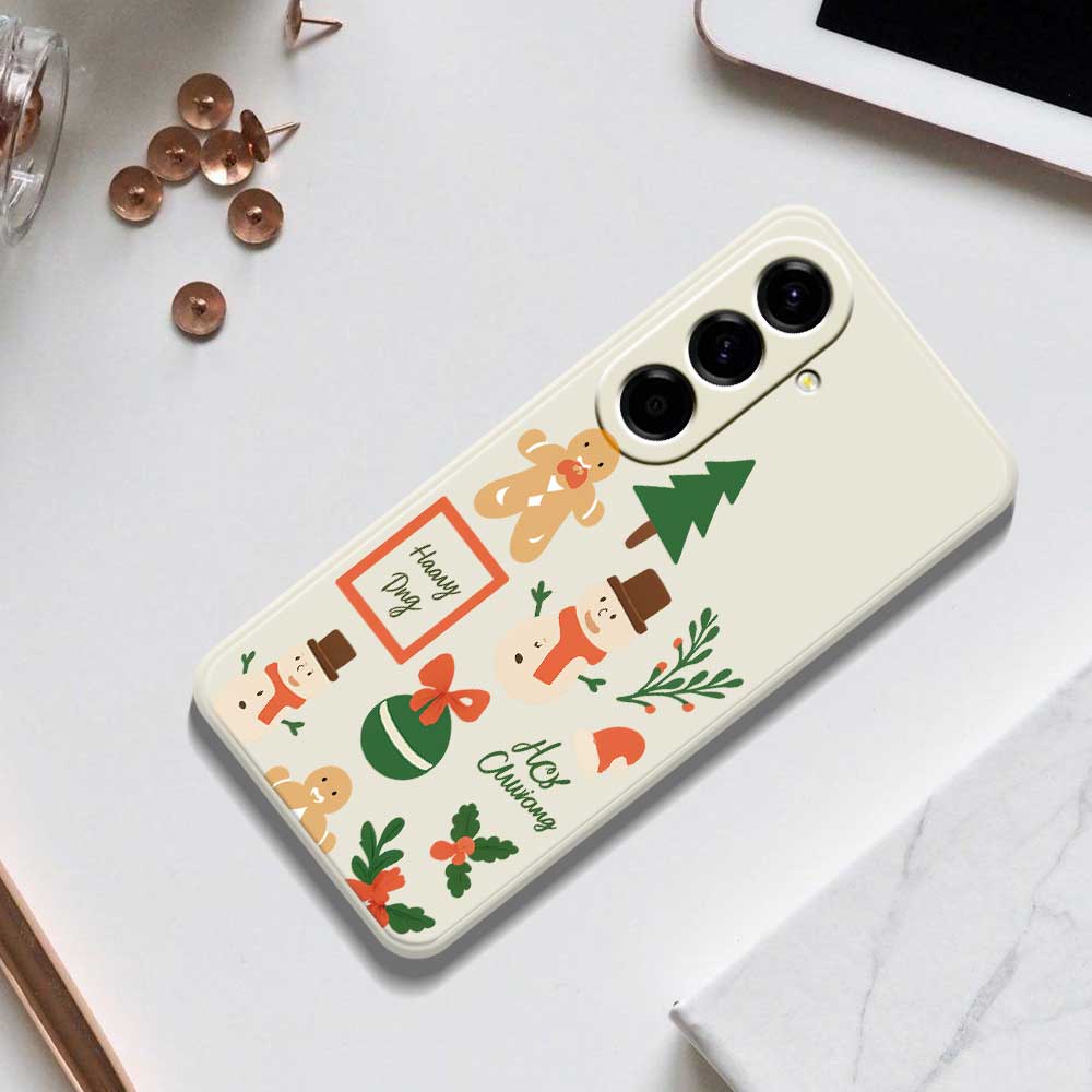 For Samsung Galaxy A56 5G Case Christmas Snowman Pattern Printing Straight Edge TPU Phone Back Cover