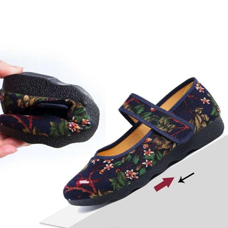 Женская удобная тканевая обувь на весну и лето, рабочая обувь большого размера на мягкой подошве с вышивкой, универсальные повседневные одинарные туфли