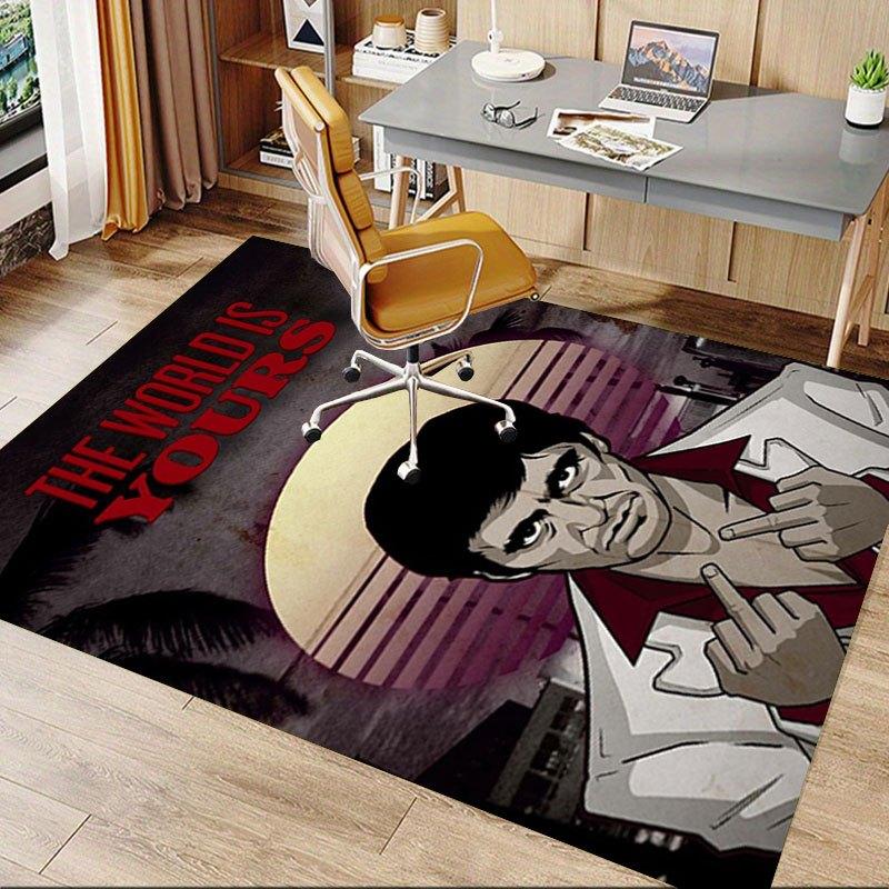 1 шт. Коврик для офисного кресла Scarface, Мягкий, Удобный, Всесезонный, Идеально подходит для дома, спальни или офисного декора, Идеальный подарок для