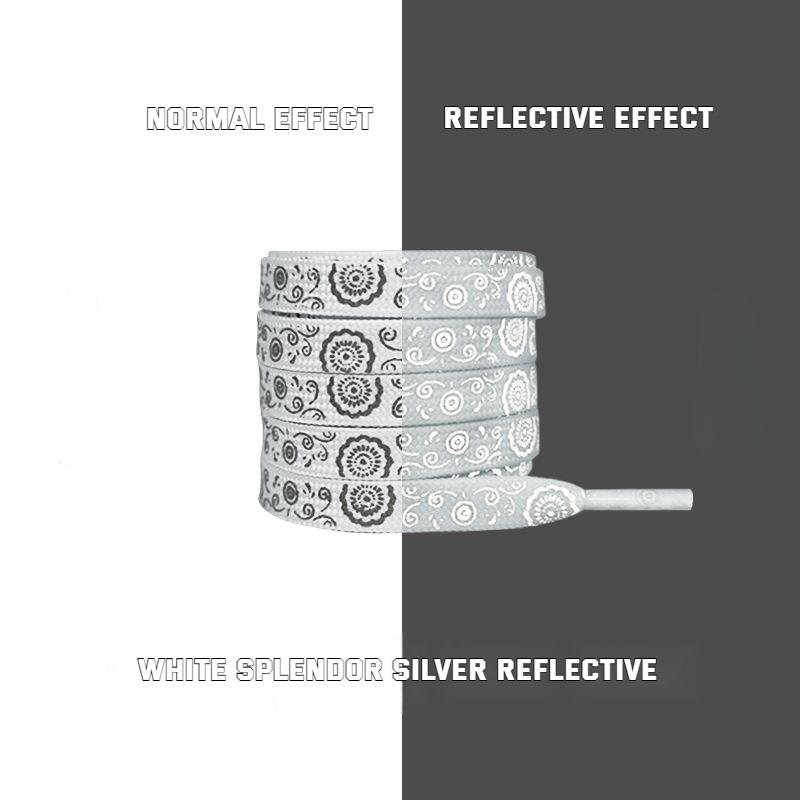 Colorful Reflective Gilding ShoeLaces Cashew Flower Shoelaces for Sneakers Hand-painted Sports Casual Basketball Tennis Shoelace