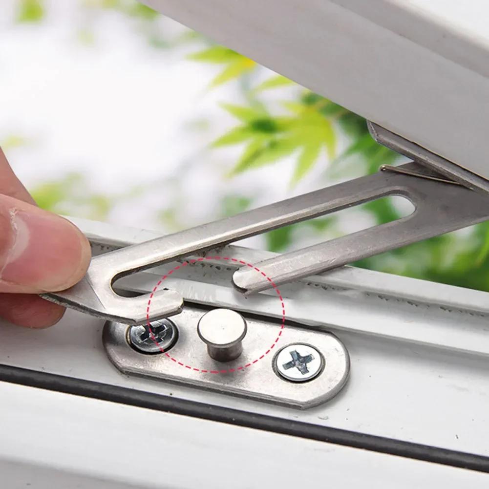 Опорный крючок для окна Защелки с регулируемым ограничителем Защелка с ветровой скобой Стопор положения Блокировка створки Защитный замок