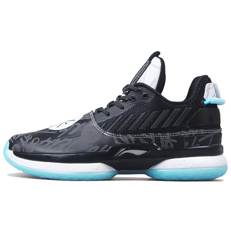 Li Ning WOW 7 Текстиль, Кожа Амортизация Скользкая Устойчивость к истиранию Низкие Баскетбольные кроссовки Мужские Черный Белый ABAN079-5
