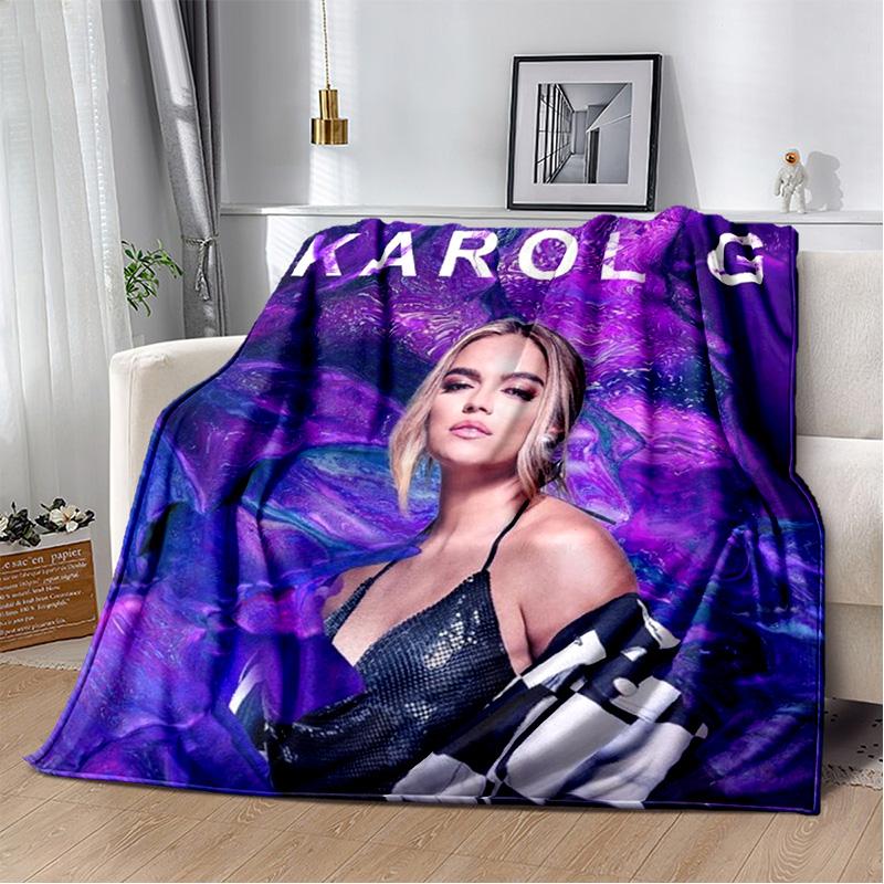 Одеяло Karol G Singer HD с 3D печатью, мягкое одеяло для дома, спальни, кровати, дивана, пикника, путешествия, офиса, чехол для отдыха, детское одеяло