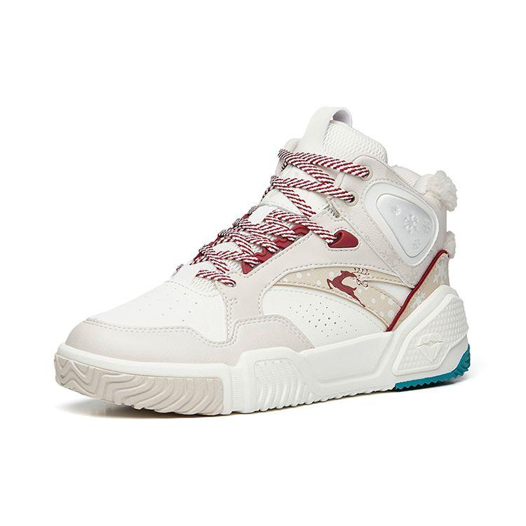 Anta Lifestyle Series Warmth And Anti-Slip High-Top Sneakers Women Sneakers White Gray 122238090R-3
