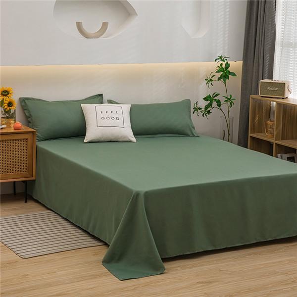 Soft Cotton Sheet Anti Dust Mite Mattress Cover Anti-Bacteria Flat Sheets Pure Color Bed Sheets Simple and Thickened Skin Friendly Double Bed